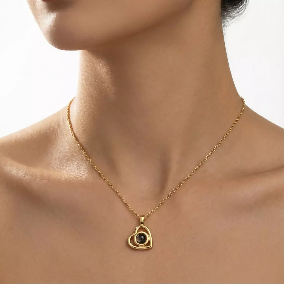 Custom Heart Photo Necklace