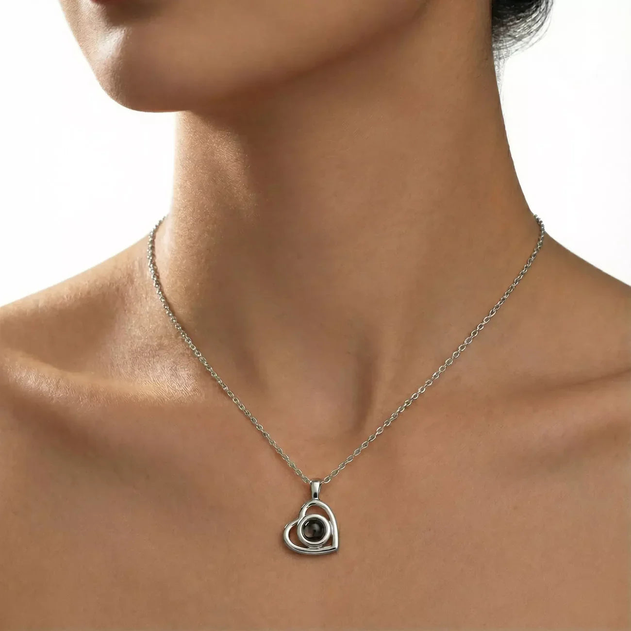 Custom Heart Photo Necklace