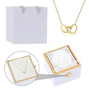 Eternal Rose Box & Custom Engraved Necklace
