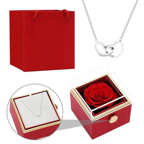 Eternal Rose Box & Custom Engraved Necklace