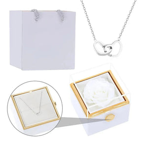 Eternal Rose Box & Custom Engraved Necklace