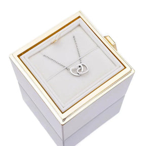 Eternal Rose Box & Custom Engraved Necklace