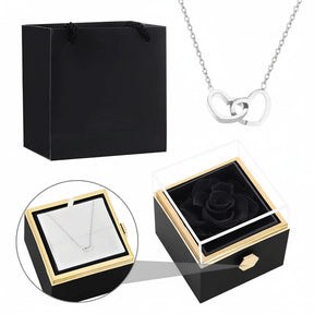 Eternal Rose Box & Custom Engraved Necklace