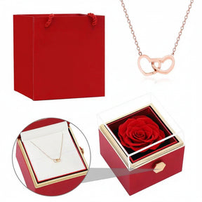 Eternal Rose Box & Custom Engraved Necklace