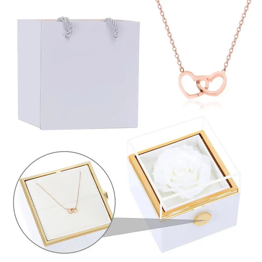 Eternal Rose Box & Custom Engraved Necklace