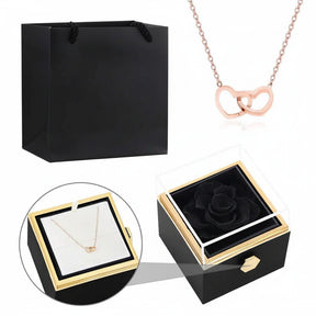 Eternal Rose Box & Custom Engraved Necklace