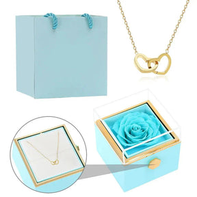 Eternal Rose Box & Custom Engraved Necklace