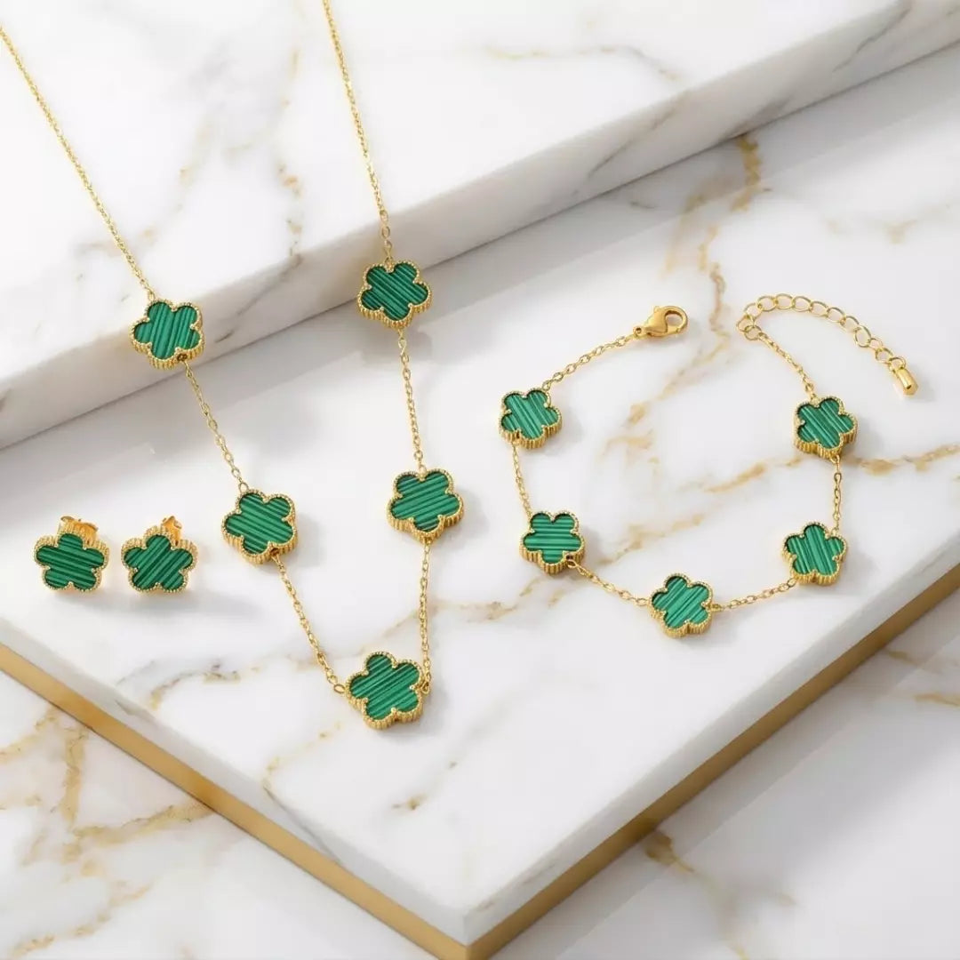 Lucky Clover Jewelry Set - 3-Piece